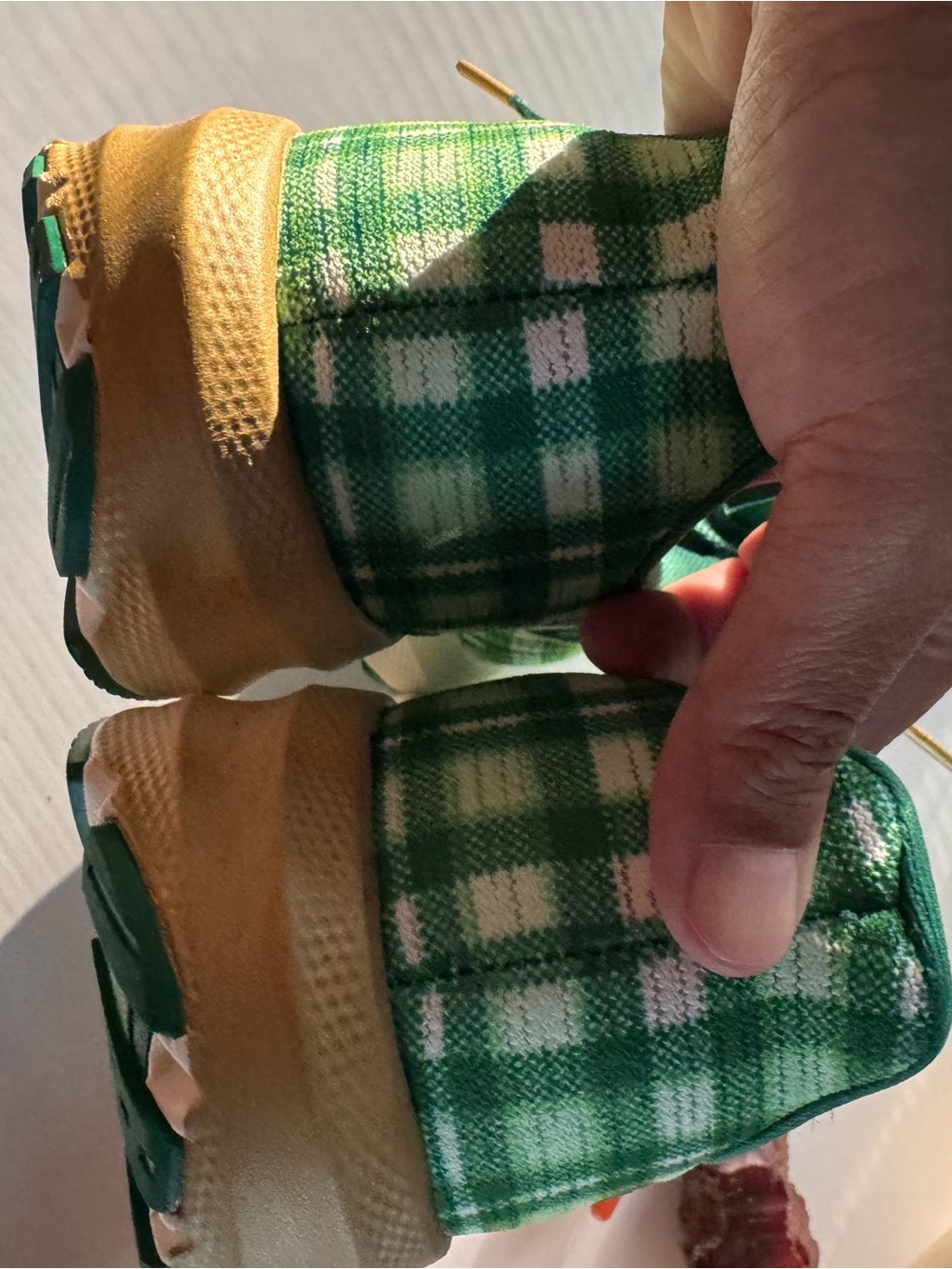 Brooks Green Plaid Lace-Up Sneakers - Picture 5 of 5